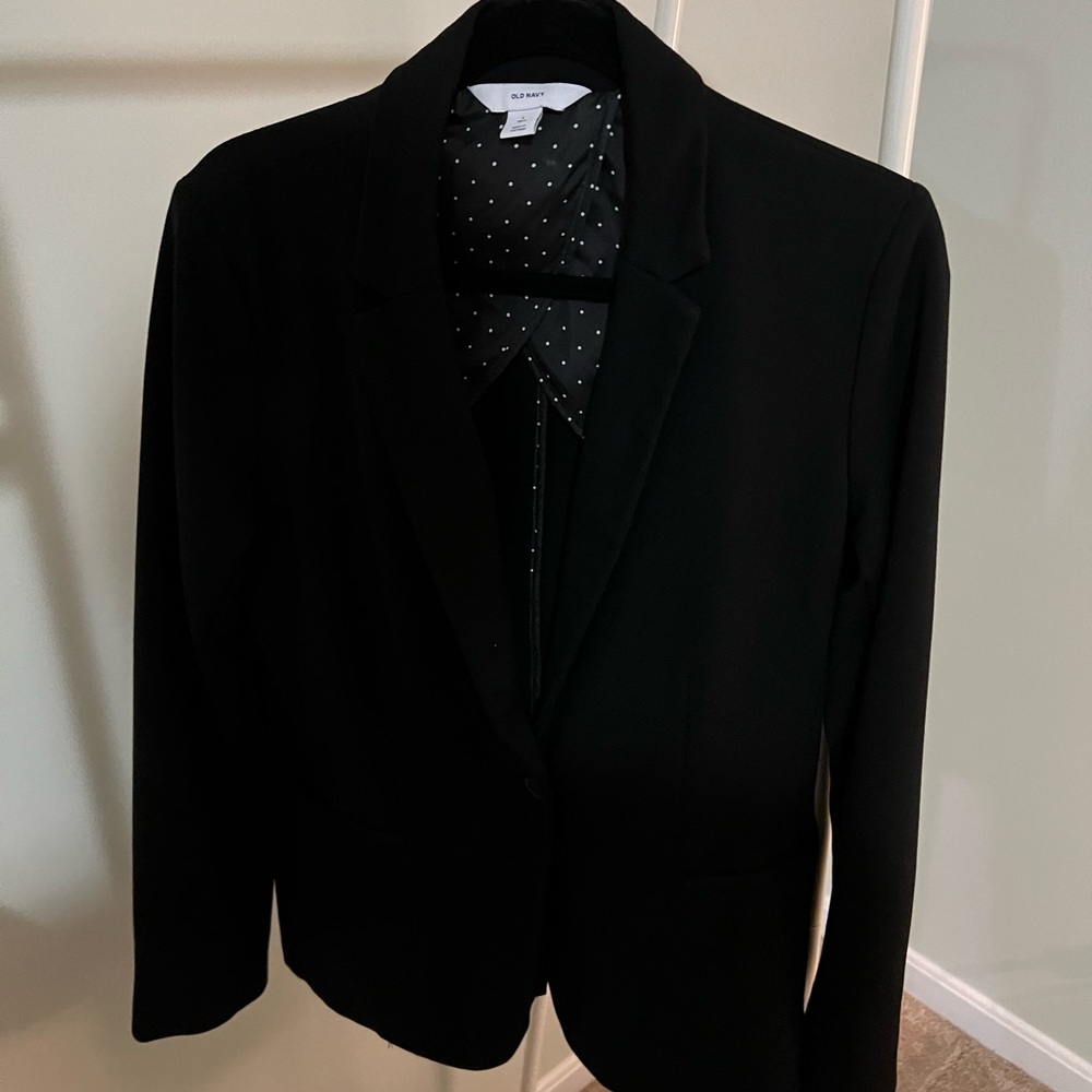 Black ponte knit blazer